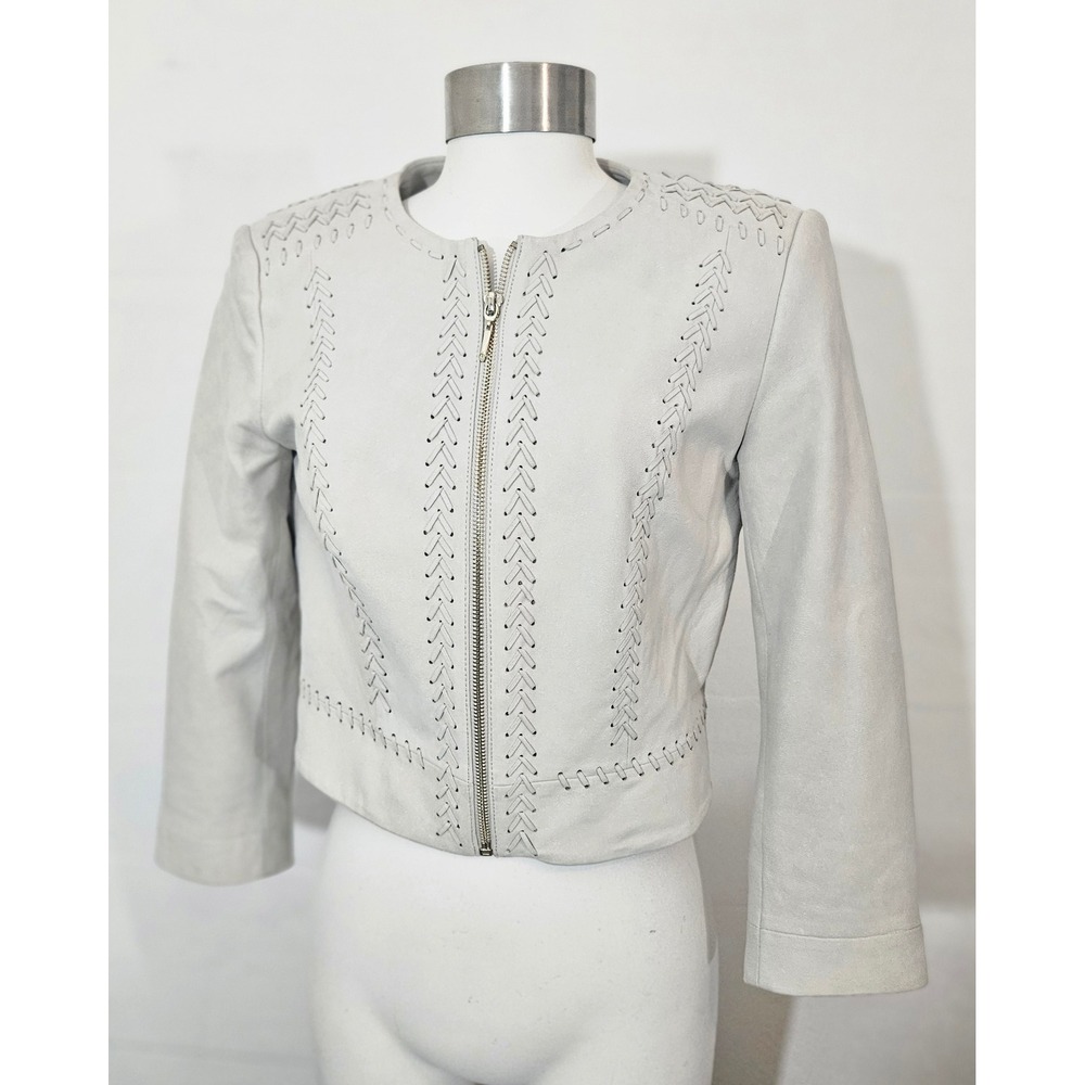 White House/Black Market Leather Whip Stitch Jacket~Size XS~LNC